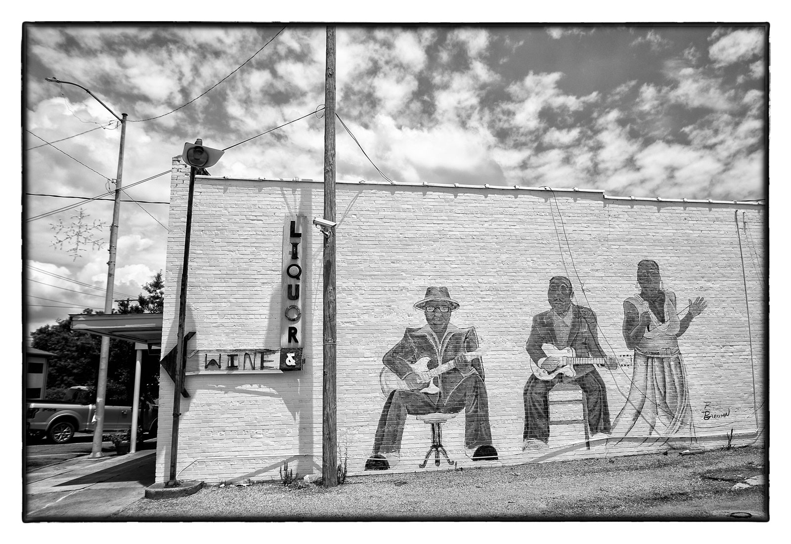 Clarksdale, blues wall painting at E 2nd St